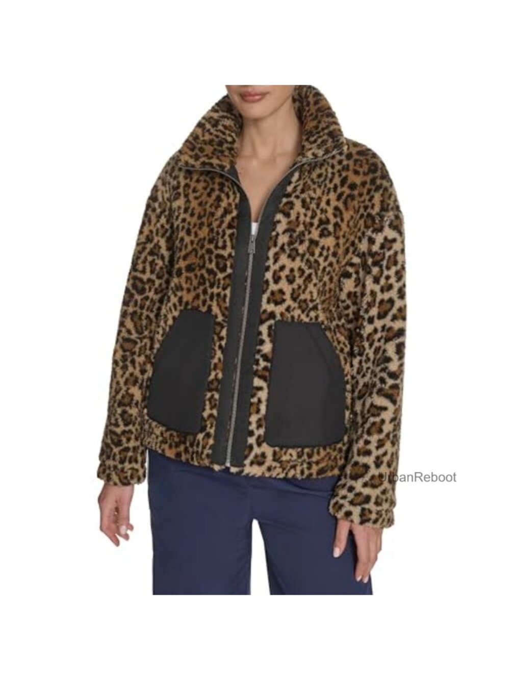 Women's Sherpa Teddy Jacket Quilted Zip Front Stand Collar Long Sleeve